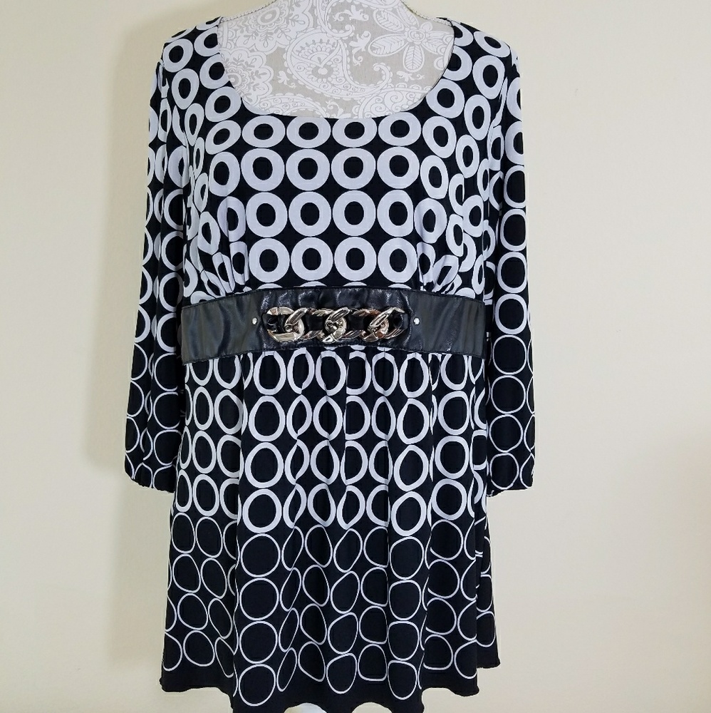 Studio 1940 Top Black White Size 18/20 Polyester